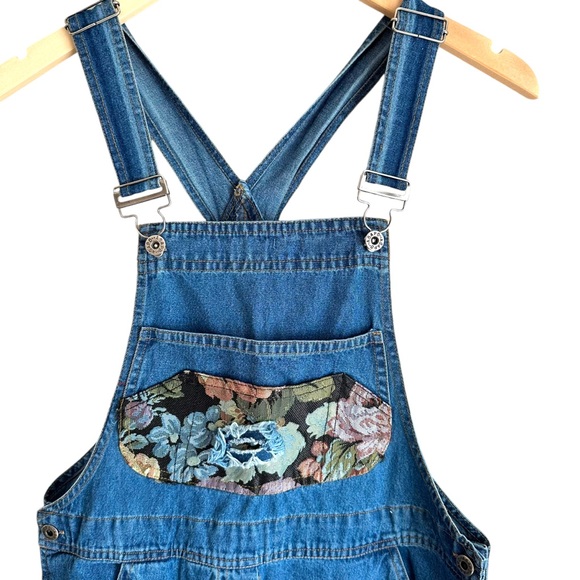 Agapo Hippie Floral Boho Patchwork Denim Overalls Size Small NWT - Picture 6 of 8